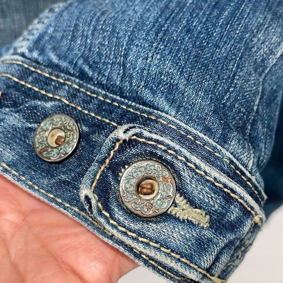 Polo Jeans Co RL67 by Ralph Lauren Lydia Repair‎ Denim Jacket Small Over Reverso - Picture 7 of 11